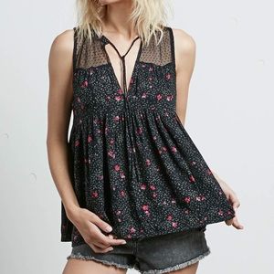 Volcom Sea Y'Around Sleeveless Floral Print Top